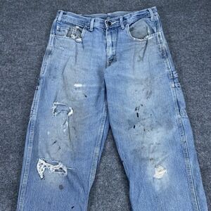Vtg Real WorkWear Carpenter Jeans Mens 32x32 Paint Splatter Distressed Y2K Gorp